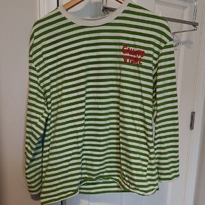 🔥 2/$10 3/$12 Zara Striped Green and White Long Sleeve Tee